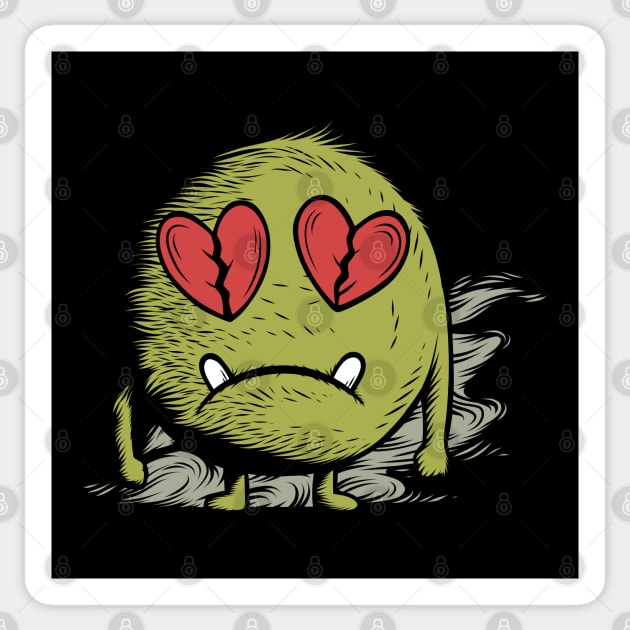 broken heart art monster Sticker by Mako Design 